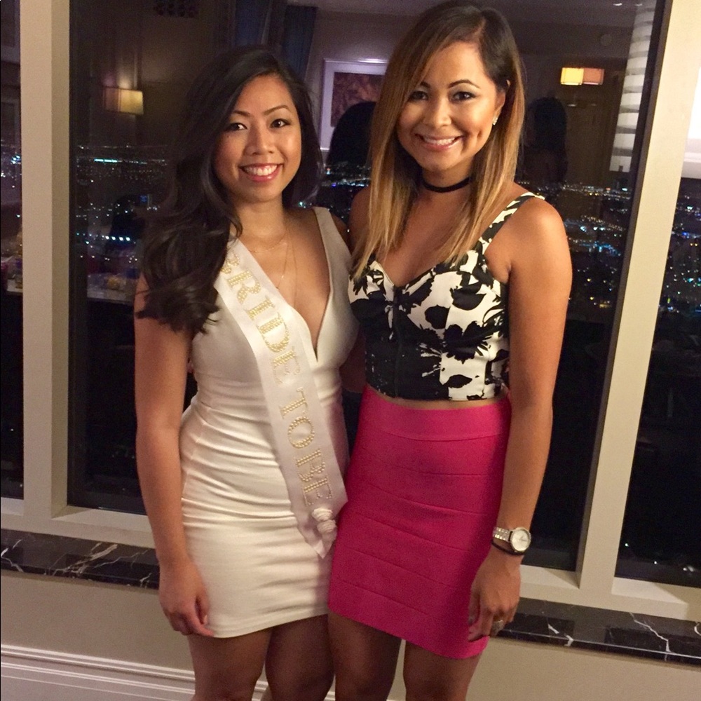 Bebe Pink Bandage Skirt